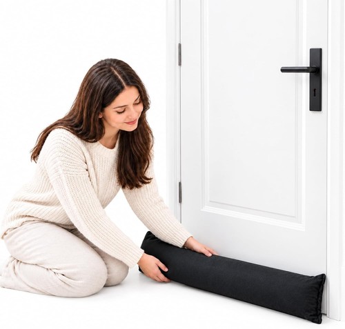 Black draught excluder door - draught,
