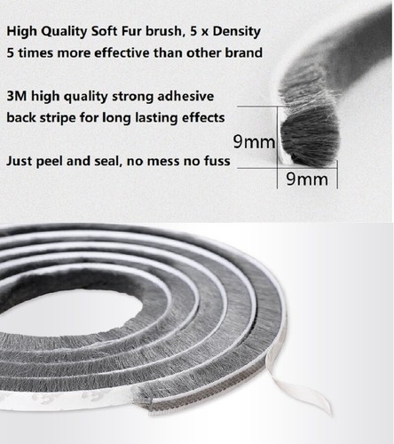 Draught excluder brush 10m - brush, 5m